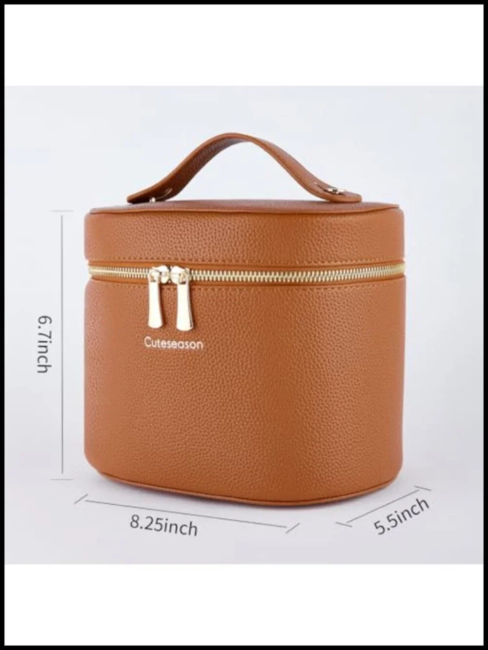 Large Makeup Bag Organizer, PU Leather Cosmetic Case with Removable Dividers,